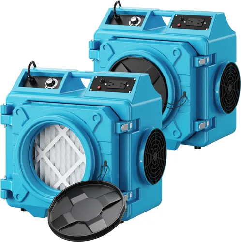 Miniatura 7 de Depurador de aire con filtración de 3 etapas, máquina de aire negativo apilable de 550 CFM para uso industrial y comercial, limpiador de aire Azul