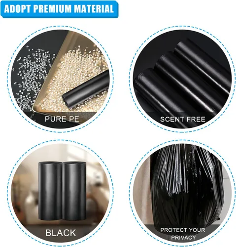 Miniatura 4 de FORID Bolsas de basura pequeñas transparentes, bolsas de basura de 4 galones, 220 bolsas de basura de plástico para baño, dormitorio, oficina, bote