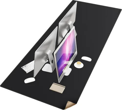 Miniatura 8 de MAIDERN Cubierta de mesa estrecha de 39.4" x 7.9", tapete reversible de cuero y corcho para mesa consola, protector de mesa largo y delgado