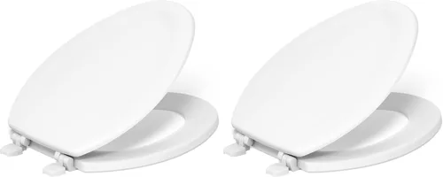 Miniatura 12 de Asiento para inodoro Kohler con tapa, de pino con molduras de madera y bisagras de plástico en color a tono, 4647-0 Blanco
