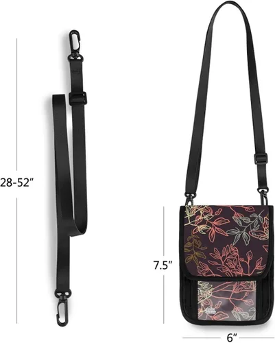 Miniatura 3 de RFID Blocking Travel Neck Wallet - Flower Blossom Rose Peonies Passport Holder Neck Pouch for Women Men Waterproof Cash Documents Crossbody Bags
