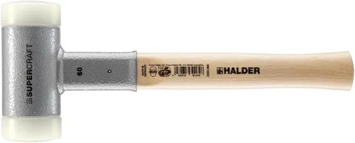 Miniatura 12 de Halder SuperCraft Dead Blow Mallet 3366.020 - Mazo sin rebote, inserciones de nailon duro, mango de madera de nogal americano con protector