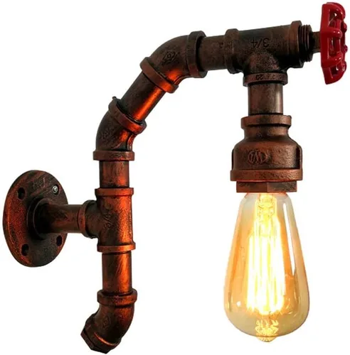 Miniatura 6 de Lámpara de pared industrial de granja retro con interruptor, lámpara de pared de metal antiguo para bar, pasillo, escaleras, balcón, cafetería