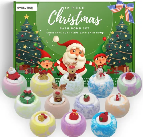 Miniatura 11 de EvolutionUSA Juego de 12 bombas de baño Bloom con juguetes, adorable set de bombas de baño para niñas, bombas de baño burbujeantes para niños, bola