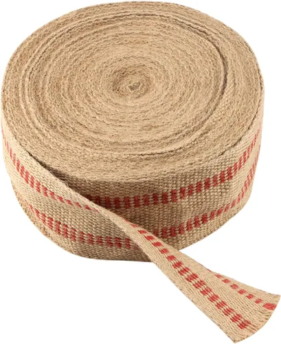 ZOENHOU Cinta de yute para tapicería de 22 yardas y 3.5 pulgadas, cinta ancha de yute para manualidades, correas naturales para sillas para muebles
