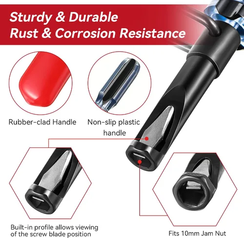 Miniatura 5 de Dreyoo herramienta de ajuste de válvula de tuerca de 10 mm, perno de ajuste de válvula ranurada, herramienta de rectificado de válvulas compatible