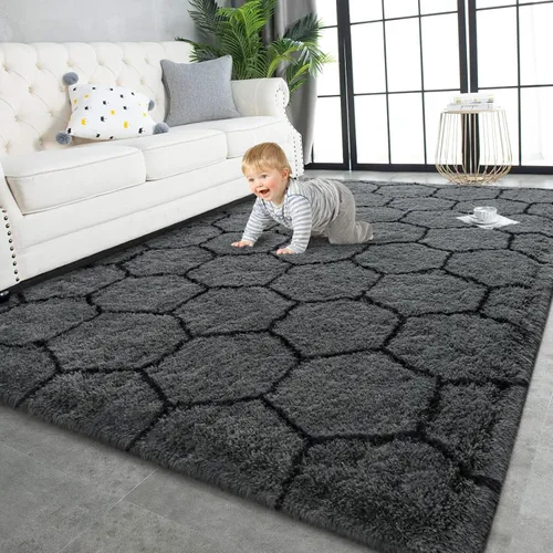 Miniatura 40 de TWINNIS - Alfombras muy suaves de pelo largo para interiores de 3 x 5 pies. Modernas alfombras de áreas de felpa para sala de estar, dormitorio