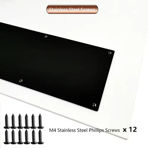 Miniatura 3 de Placa de metal para puerta, 8 x 24 pulgadas, protector de placas decorativas de aluminio para puertas, 18 Ga de grosor 8 x 24 pulgadas (negro)