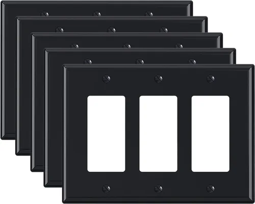 Miniatura 21 de ELEGRP Placas decorativas de pared de 3 posiciones, tamaño mediano 4.88" H x 6.75" L, cubierta frontal termoplástica irrompible para interruptor