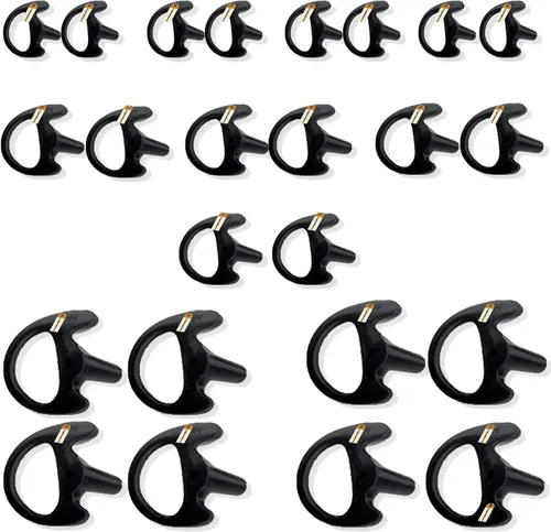 Miniatura 10 de Lsgoodcare 24 piezas de repuesto Earmold oreja izquierda para radio bidireccional tubo acústico auricular – Auriculares de silicona Walkie Talkie