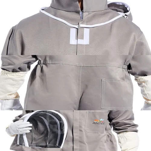 Miniatura 3 de ANDES Traje de abeja para hombres y mujeres, a prueba de picaduras, traje de apicultura de polialgodón, disfraz de apicultor y con guante y capucha