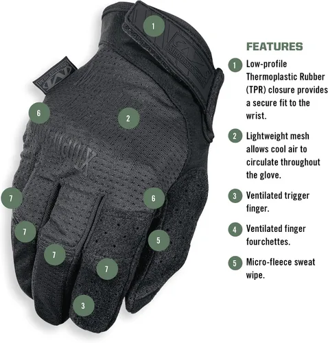 Miniatura 9 de Mechanix Wear: Guantes tácticos de ventilación táctica especializada, con capacidad táctil, alta destreza, guantes para airsoft, paintball y trabajo