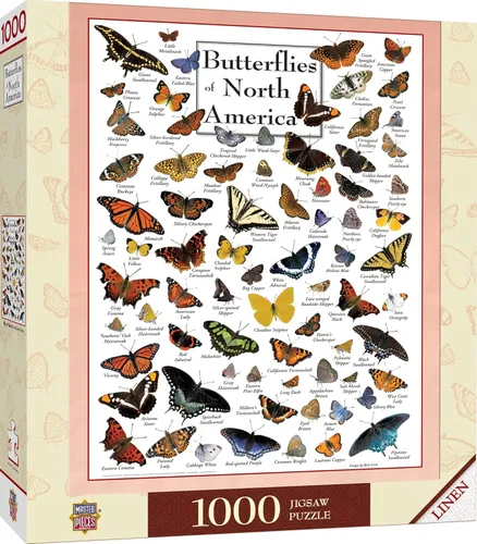 MasterPieces Rompecabezas de 1000 piezas para adultos, familia o jóvenes, mariposas de América del Norte, 19.25 x 26.75 pulgadas