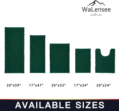Miniatura 264 de Walensee Alfombra de baño antideslizante (24x17 pulgadas, rosa polvoriento) absorbente de agua, súper suave, lanuda de felpilla, lavable a máquina