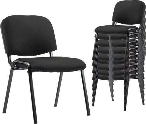 Miniatura 10 de Shunzhi Juego de 5 sillas de sala de espera apilables para sala de conferencias, silla de invitados para sala de descanso, vestíbulo, reunión, Malla