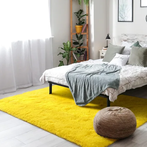 Miniatura 2 de Amearea - Alfombra de pelo largo esponjosa y mullida para dormitorio de niñas y sala de estar, alfombras extra suaves y peludas, antideslizante