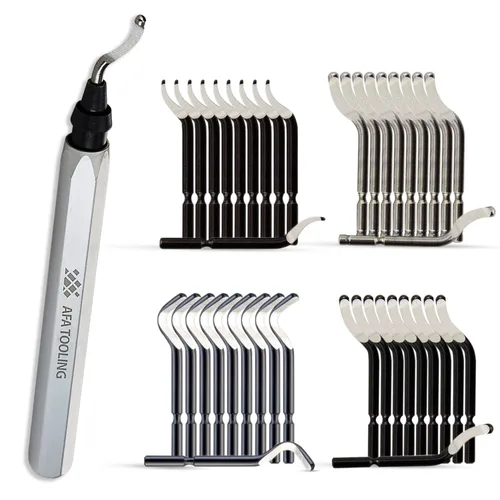 Miniatura 10 de AFA Tooling - Herramienta de desbarbado con 11 cuchillas giratorias de acero de alta velocidad M2 - Funciona en metal, resina, tubos de PVC, cobre