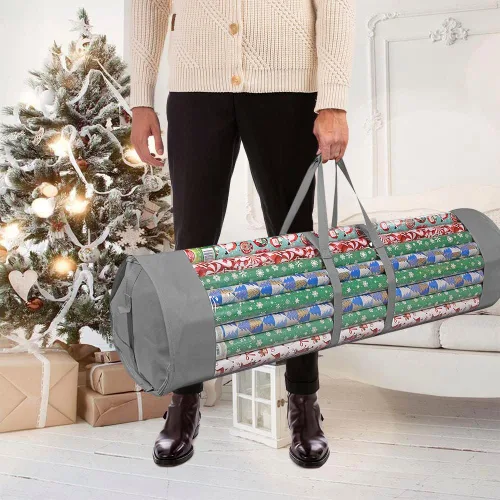 Miniatura 2 de ProPik Bolsa organizadora de papel de regalo para todos tus envoltorios y cintas de regalo, se adapta a rollos largos de 40 pulgadas, soporta hasta