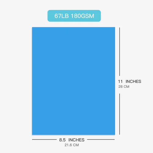 Miniatura 4 de 30 hojas de cartulina azul de 8.5 x 11 pulgadas, 67lb/180gsm papel de cartulina de colores premium para fabricación de tarjetas para niños