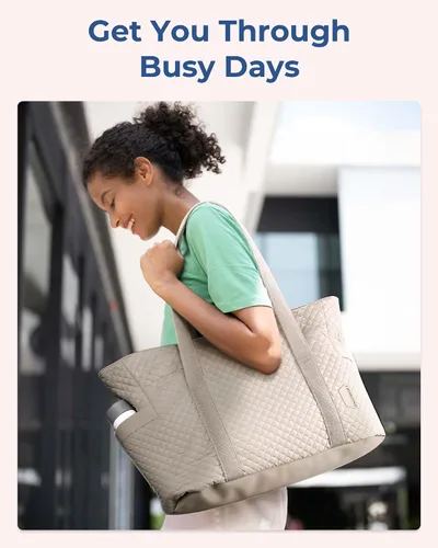 Miniatura 6 de BAGSMART Bolsa grande para mujer, bolsa de hombro de viaje con asa superior con hebilla para esterilla de yoga para gimnasio, trabajo, viajes