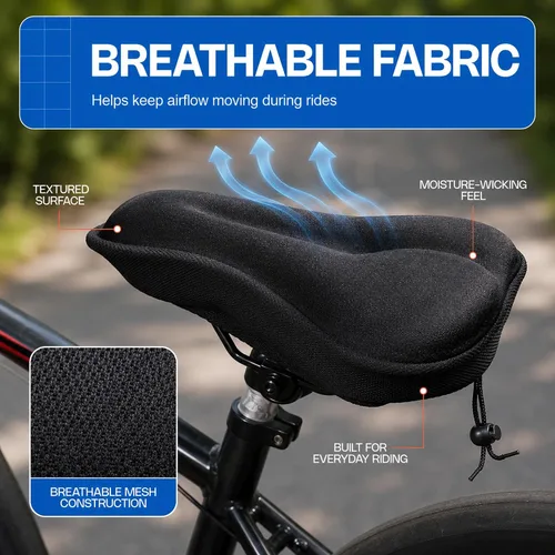 Miniatura 8 de Revas - Cojín acolchado para asiento de bicicleta que absorbe los golpes, para viajes largos y cómodos Acolchado universal para asiento