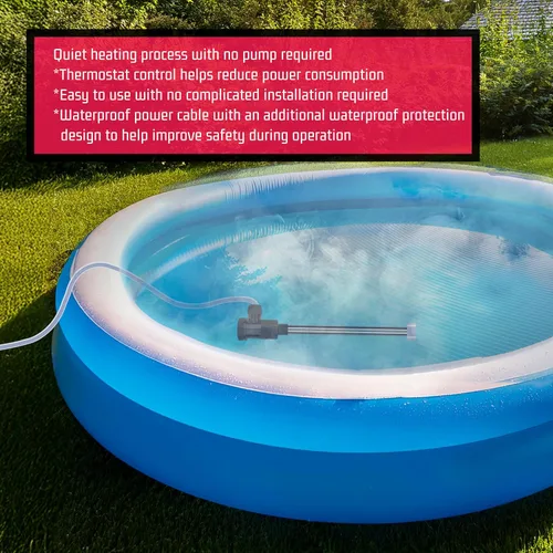 Miniatura 5 de Calentador de agua de inmersión de 2000 W para bañera de hidromasaje y piscina, calentador sumergible eléctrico portátil con control de temperatura