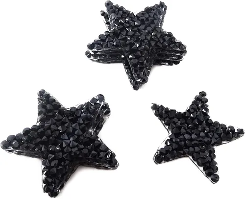 Miniatura 4 de Honbay Parches de diamantes de imitación en forma de estrella, adhesivos termofusibles, apliques de reparación de ropa, parches de decoración