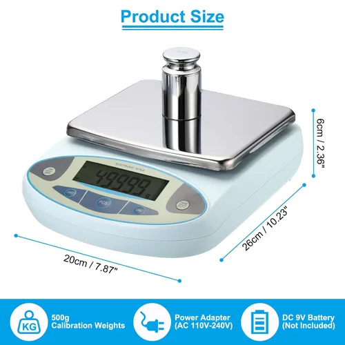 Miniatura 2 de PATIKIL Báscula de laboratorio de 35.27 oz x 0.00 oz, balanza analítica electrónica de alta precisión sensible, báscula de precisión digital