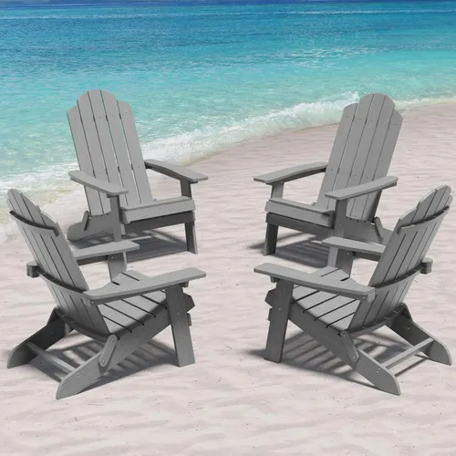 Miniatura 18 de MXIMU Folding Adirondack Chair for Outdoor: Easy Assembly and Comfortable Adirondack Chairs - Foldable Composite Fire Pit Chairs - All Weather