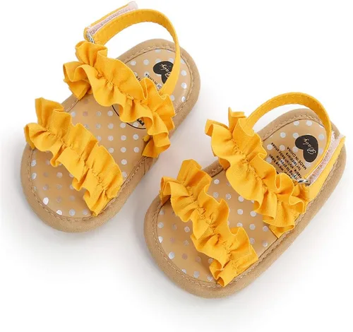 Miniatura 5 de Timatego Sandalias de verano para bebés y niñas con suela suave de flores, zapatos de vestir para cuna, recién nacidos, para recién nacidos