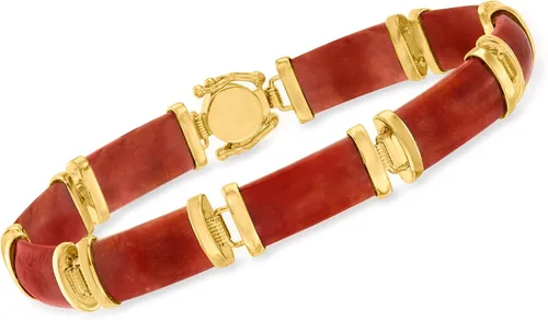 Miniatura 3 de Ross-Simons Pulsera Good Fortune Jade en oro de 18 quilates sobre plata esterlina