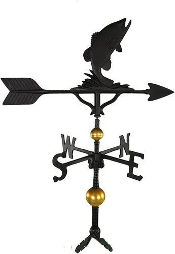 Miniatura 4 de Montague Metal Products Veleta de lujo de 32 pulgadas con adorno de bajo negro satinado