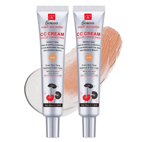 Crema CC correctora de color con SPF 25, base ligera de cobertura, suero hidratante, maquillaje uniforme del tono de piel y cuidado de la piel,