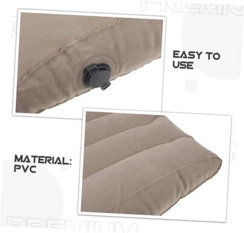 Miniatura 3 de Cabilock Almohada inflable para asiento de oficina, soporte lumbar, almohada de aire para viajes, gris claro, 1 ud