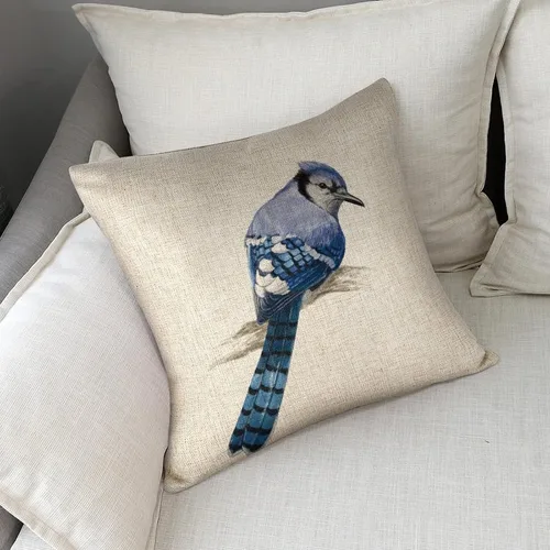 Miniatura 6 de Golddfinch - Funda de almohada de lino de 18 x 18 pulgadas, funda de cojín decorativa de doble cara para sofá, cama, silla y automóvil