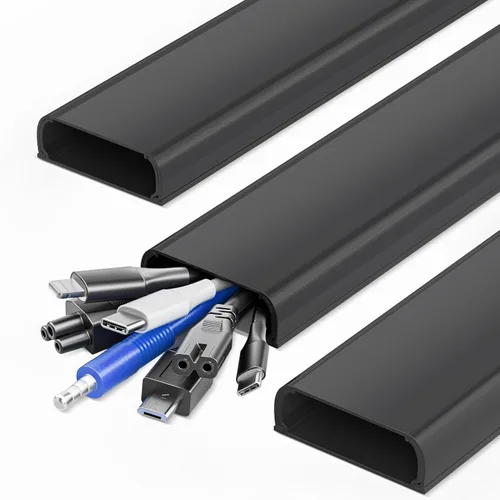 Miniatura 12 de Ocultador de cable grande – Ocultador de cable de 47 pulgadas para TV en la pared, ocultador de cables pintable, kit de organización de cables XL