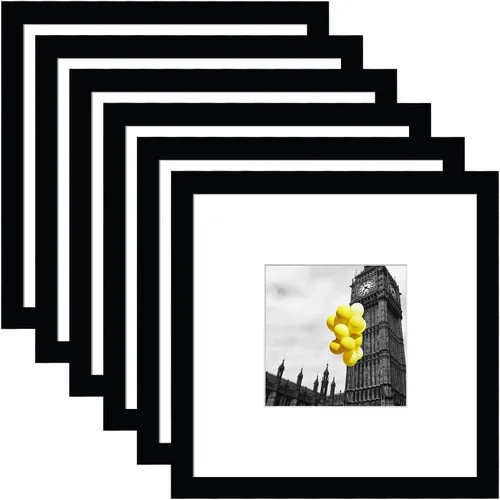 Miniatura 43 de Juego de 6 portarretratos de 5 x 7, para galería de fotos de 4 x 6 pulgadas con paspartú o de 5 x 7 pulgadas sin paspartú, marcos de fotos para Negro