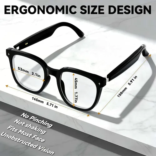 Miniatura 7 de Lentes inteligentes AI 2026, gafas Bluetooth para hombres y mujeres, música y llamadas de oído abierto, control táctil, asistente de voz, traducción