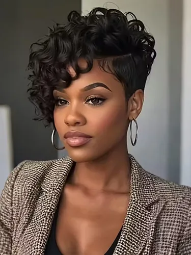 Miniatura 19 de Pelucas Honey Blonde sin pegamento para usar y quitar, pelucas de cabello humano cortas con corte Pixie para mujeres, peluca de cabello humano corta