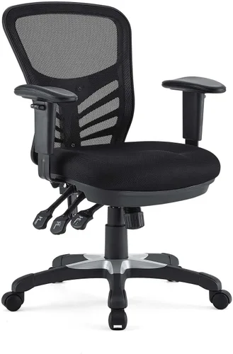 Modway EEI-757-BLK Silla de oficina ergonómica articulada de malla en negro Color negro.