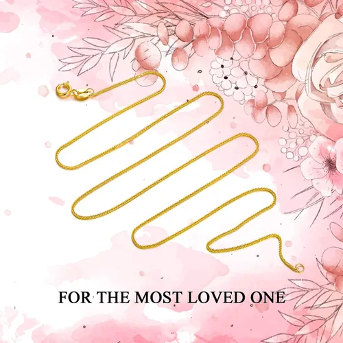 Miniatura 5 de Collar de cadena de oro macizo de 18 quilates para mujer, cuerda de corte de diamante de 0.059in, collar de doble cadena, joyería para niñas, mamá