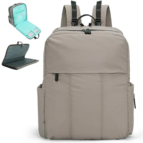 Miniatura 7 de MOMINSIDE Mochila para pañales – Bolsa de pañales acolchada grande – Bolsa de pañales de neopreno acolchada, cambiador grande, 15 bolsillos, ligera
