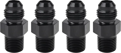 Miniatura 6 de EVIL ENERGY 3AN macho Flare a 1/4 "NPT adaptador de montaje de tubería de aluminio recto negro 4PCS