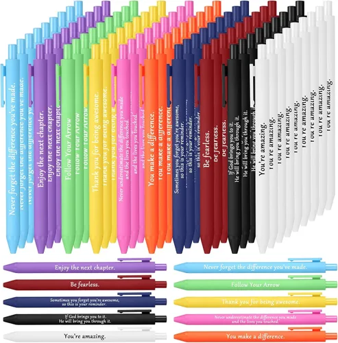 Miniatura 9 de Teling 100 bolígrafos inspiradores a granel motivacionales a granel con frases divertidas, regalos de agradecimiento positivos para adultos