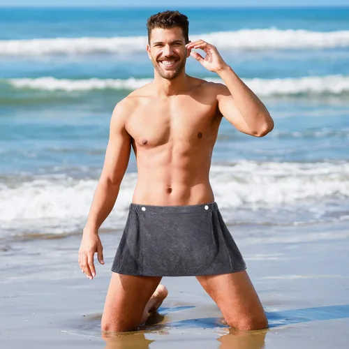 Miniatura 7 de Preboun Toalla de baño para hombre, toalla de ducha ajustable, toalla de spa con bolsillo para después de la ducha para hombres, regalo para spa