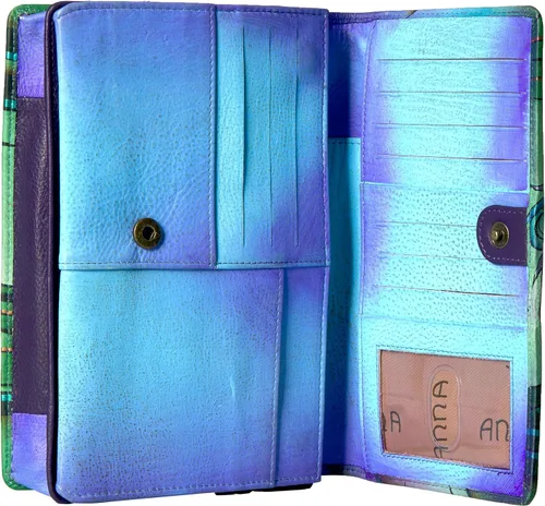 Miniatura 5 de Anna by Anuschka Womens Hand-Painted Genuine Leather Organizer Wallet On a String