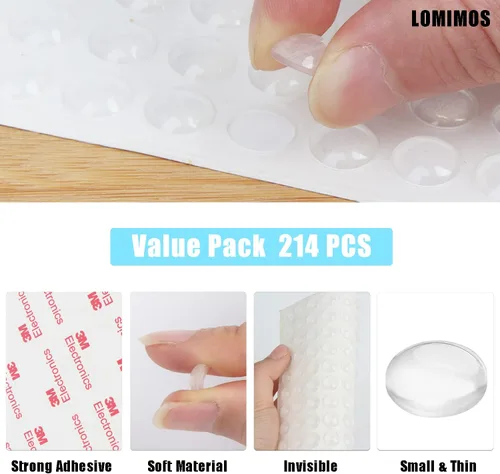 Miniatura 5 de LOMIMOS 200 piezas de parachoques para puerta de gabinete, suave autoadhesivo, transparente, amortiguador de sonido, almohadilla protectora de goma