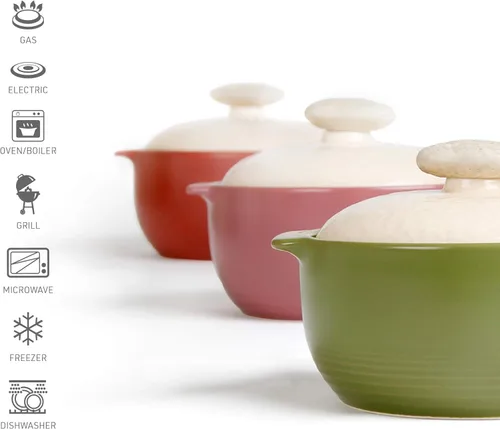 Miniatura 7 de Estufa de cerámica Neoflam Kiesel 1QT, utensilios de cocina, Kiesel, L, Ciruela