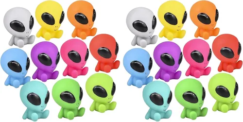 Miniatura 7 de ArtCreativity Extraterrestres galácticos de goma, juego de 10, juguetes alienígenas para niños en varios colores, ideales como recuerdos de fiesta