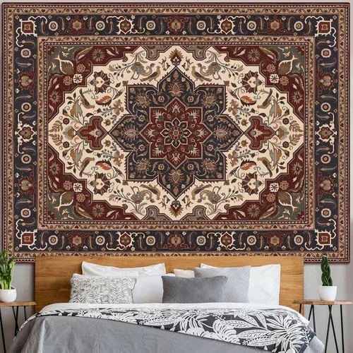 Miniatura 11 de Fowocu Boho Floral Tapestry Wall Hanging Hippie Indian Bohemian Mandala Tapestry Aesthetic Vintage Flower Medallion Beige Yellow Small Tapestries